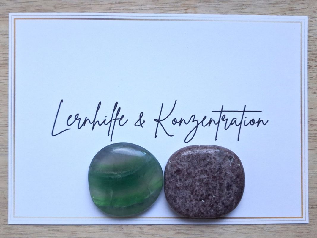 Heilstein-Set Lernhilfe und Konzentration mit Fluorit und Lepidolith